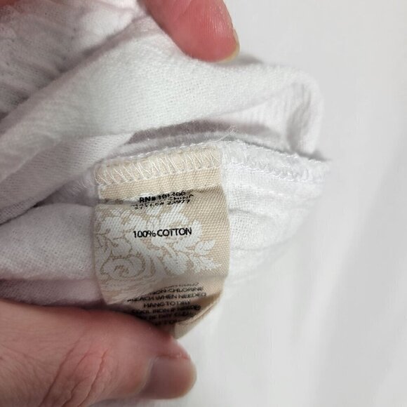 Soft Surroundings Women's White Textured Pull on High Rise Wide Leg Pants Size L - Picture 8 of 8